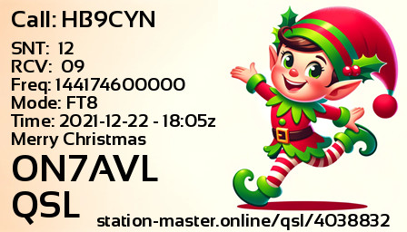 QSL Card for ON7AVL QSO with HB9CYN