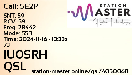 QSL Card for IU0SRH QSO with SE2P
