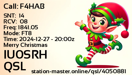 QSL Card for IU0SRH QSO with F4HAB