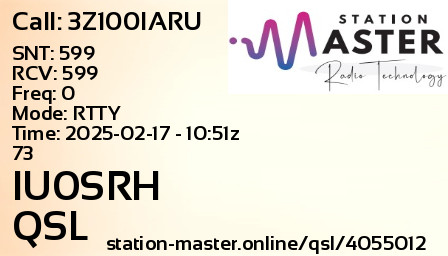 QSL Card for IU0SRH QSO with 3Z100IARU