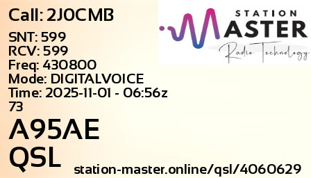 QSL Card for A95AE QSO with 2J0CMB