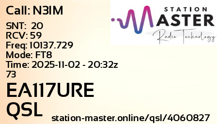 QSL Card for EA117URE QSO with N3IM