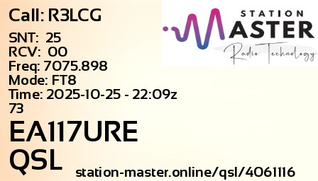 QSL Card for EA117URE QSO with R3LCG