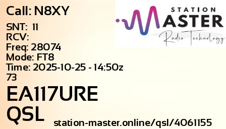 QSL Card for EA117URE QSO with N8XY