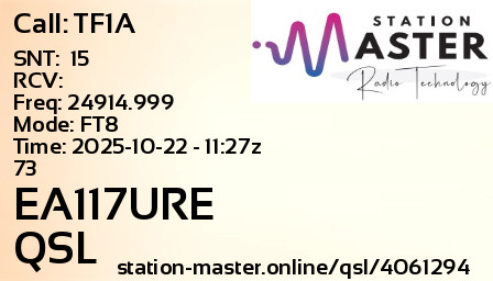 QSL Card for EA117URE QSO with TF1A