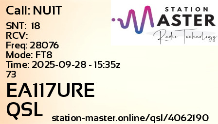 QSL Card for EA117URE QSO with NU1T