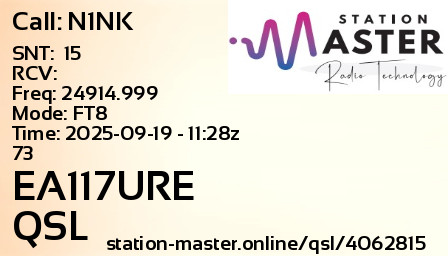 QSL Card for EA117URE QSO with N1NK