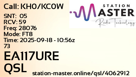 QSL Card for EA117URE QSO with KH0/KC0W
