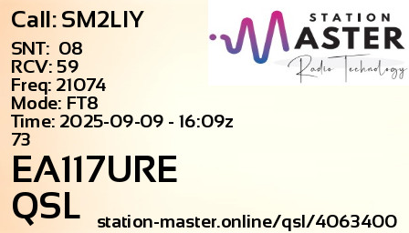 QSL Card for EA117URE QSO with SM2LIY