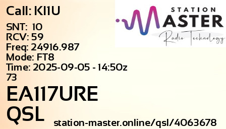 QSL Card for EA117URE QSO with KI1U
