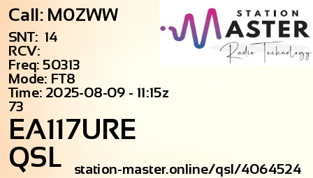 QSL Card for EA117URE QSO with M0ZWW