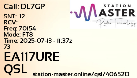 QSL Card for EA117URE QSO with DL7GP
