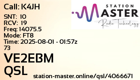 QSL Card for VE2EBM QSO with K4JH