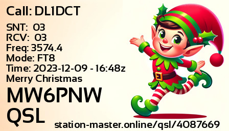 QSL Card for MW6PNW QSO with DL1DCT