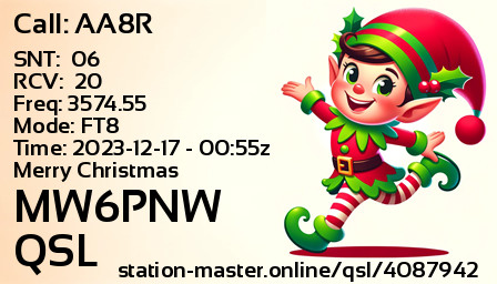 QSL Card for MW6PNW QSO with AA8R