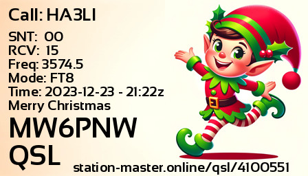 QSL Card for MW6PNW QSO with HA3LI