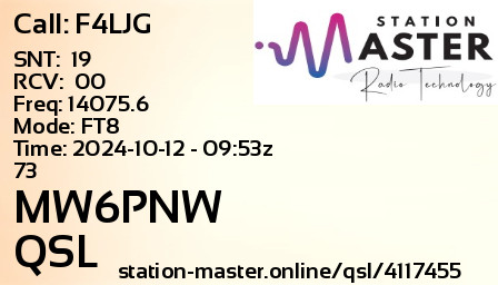 QSL Card for MW6PNW QSO with F4LJG