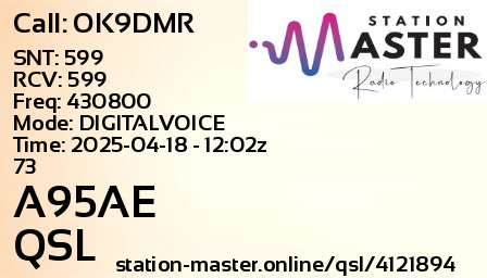 QSL Card for A95AE QSO with OK9DMR