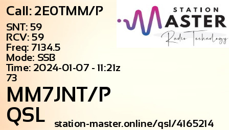 QSL Card for MM7JNT/P QSO with 2E0TMM/P