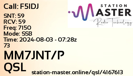 QSL Card for MM7JNT/P QSO with F5IDJ