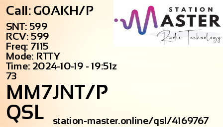 QSL Card for MM7JNT/P QSO with G0AKH/P