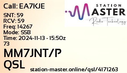 QSL Card for MM7JNT/P QSO with EA7KJE