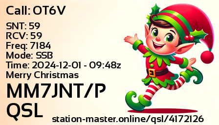 QSL Card for MM7JNT/P QSO with OT6V