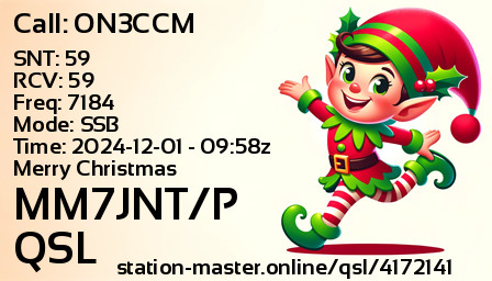QSL Card for MM7JNT/P QSO with ON3CCM