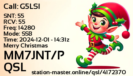 QSL Card for MM7JNT/P QSO with G5LSI