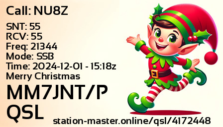 QSL Card for MM7JNT/P QSO with NU8Z