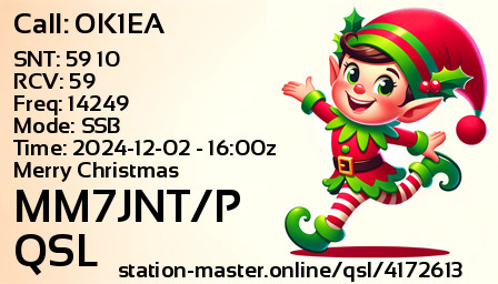 QSL Card for MM7JNT/P QSO with OK1EA