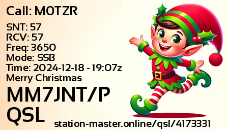 QSL Card for MM7JNT/P QSO with M0TZR