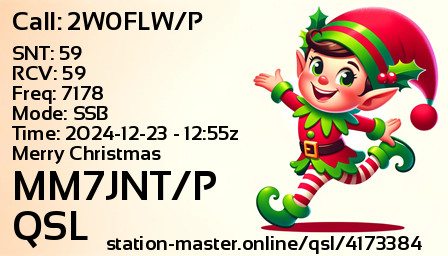 QSL Card for MM7JNT/P QSO with 2W0FLW/P