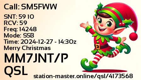 QSL Card for MM7JNT/P QSO with SM5FWW