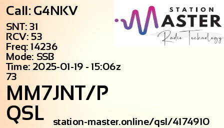 QSL Card for MM7JNT/P QSO with G4NKV