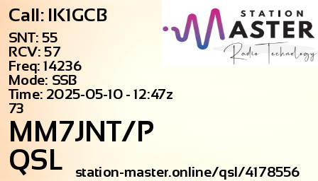 QSL Card for MM7JNT/P QSO with IK1GCB