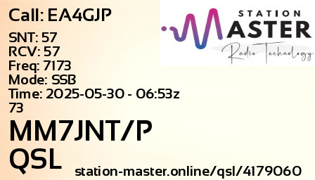 QSL Card for MM7JNT/P QSO with EA4GJP