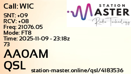 QSL Card for AA0AM QSO with W1C