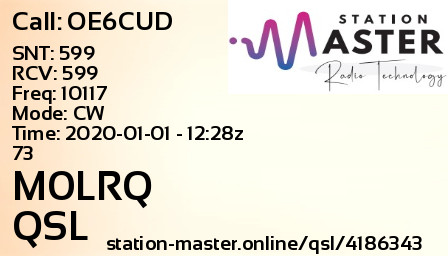QSL Card for M0LRQ QSO with OE6CUD