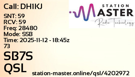 QSL Card for SB7S QSO with DH1KJ