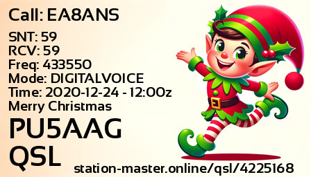QSL Card for PU5AAG QSO with EA8ANS