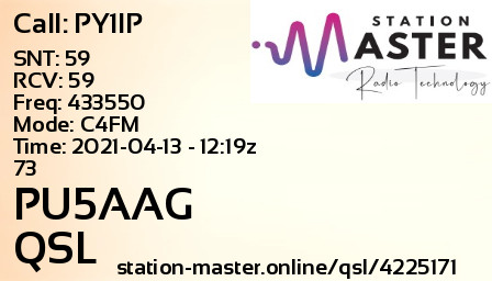 QSL Card for PU5AAG QSO with PY1IP