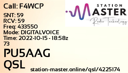 QSL Card for PU5AAG QSO with F4WCP