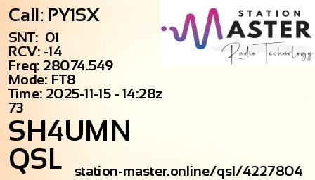 QSL Card for SH4UMN QSO with PY1SX