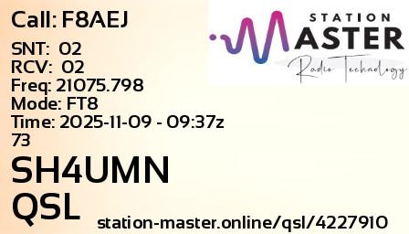 QSL Card for SH4UMN QSO with F8AEJ