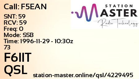 QSL Card for F6IIT QSO with F5EAN