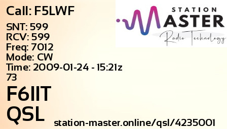 QSL Card for F6IIT QSO with F5LWF