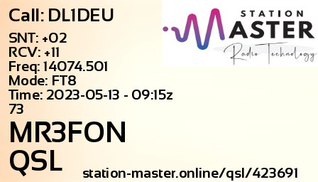 QSL Card for MR3FON QSO with DL1DEU