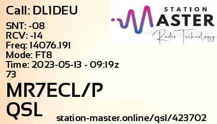 QSL Card for MR7ECL/P QSO with DL1DEU