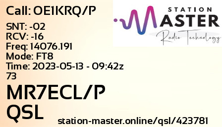 QSL Card for MR7ECL/P QSO with OE1KRQ/P